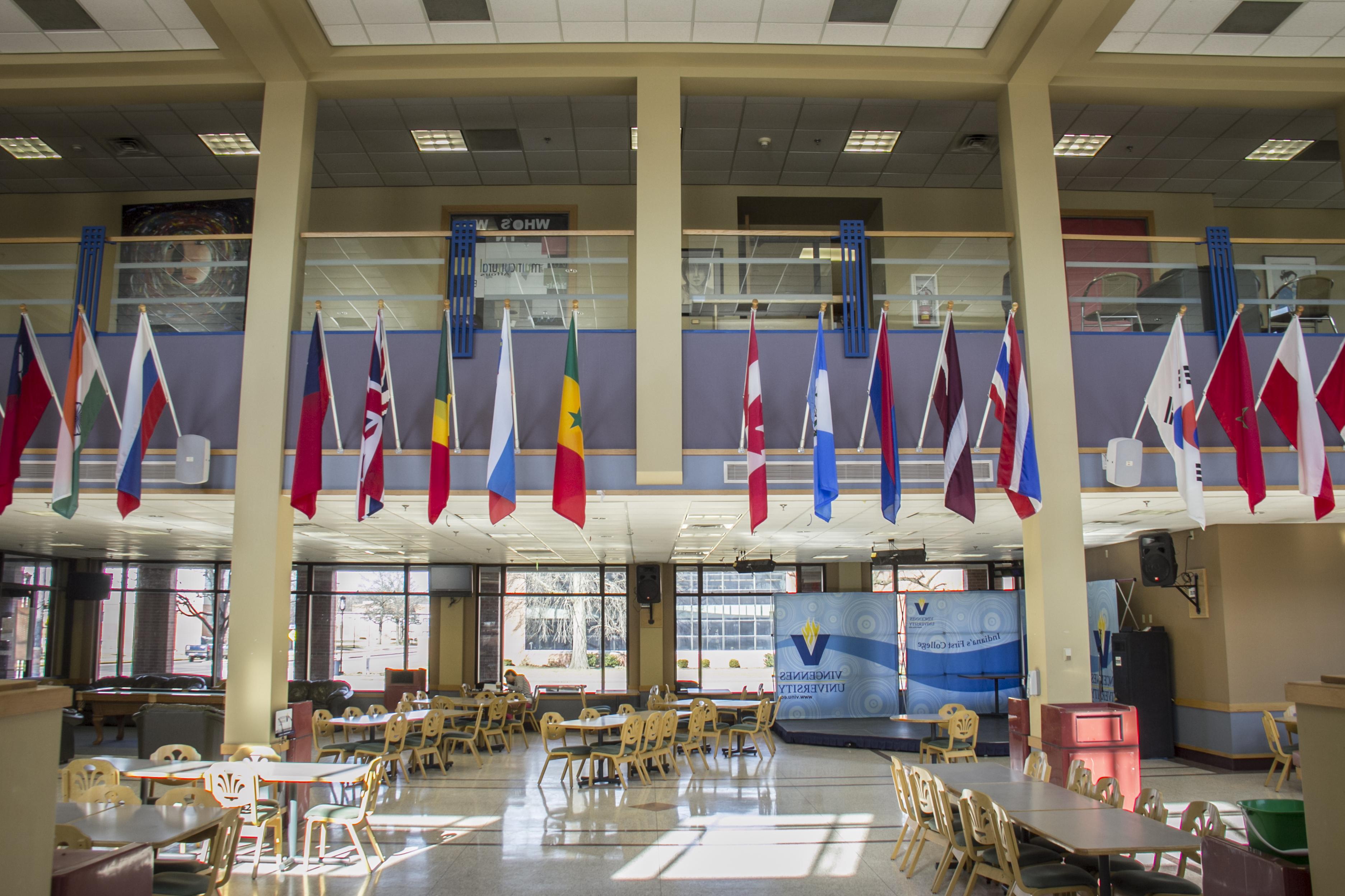 International flags on display in Beckes