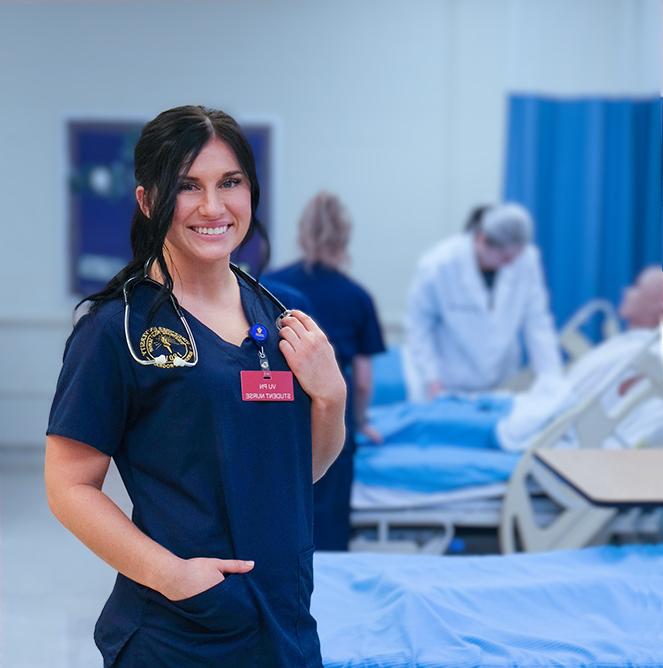 Female nursing student posing for a photo